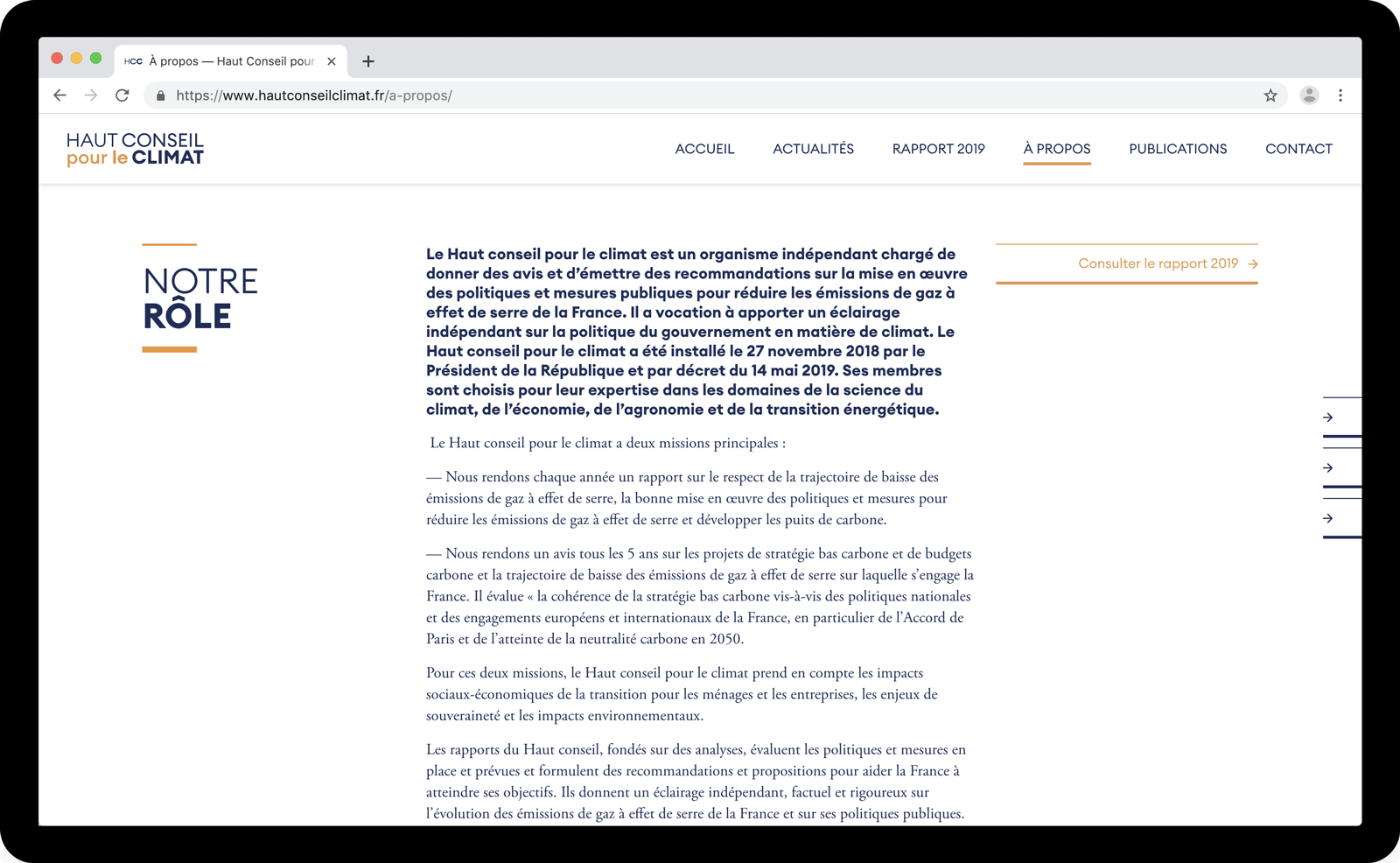 Webdesign pour Haut Conseil pour le climat Graphic design Graphisme Paris